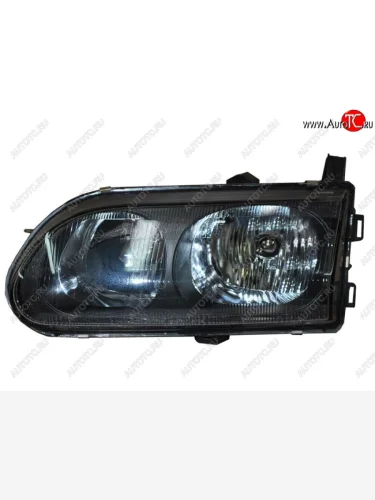Левая фара (чёрная) SAT Mitsubishi Delica  4 (1997-2007) рестайлинг