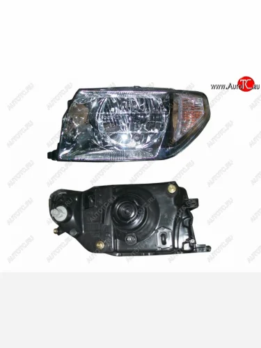 Левая фара (хром) SAT Mitsubishi Pajero iO (1998-2007)
