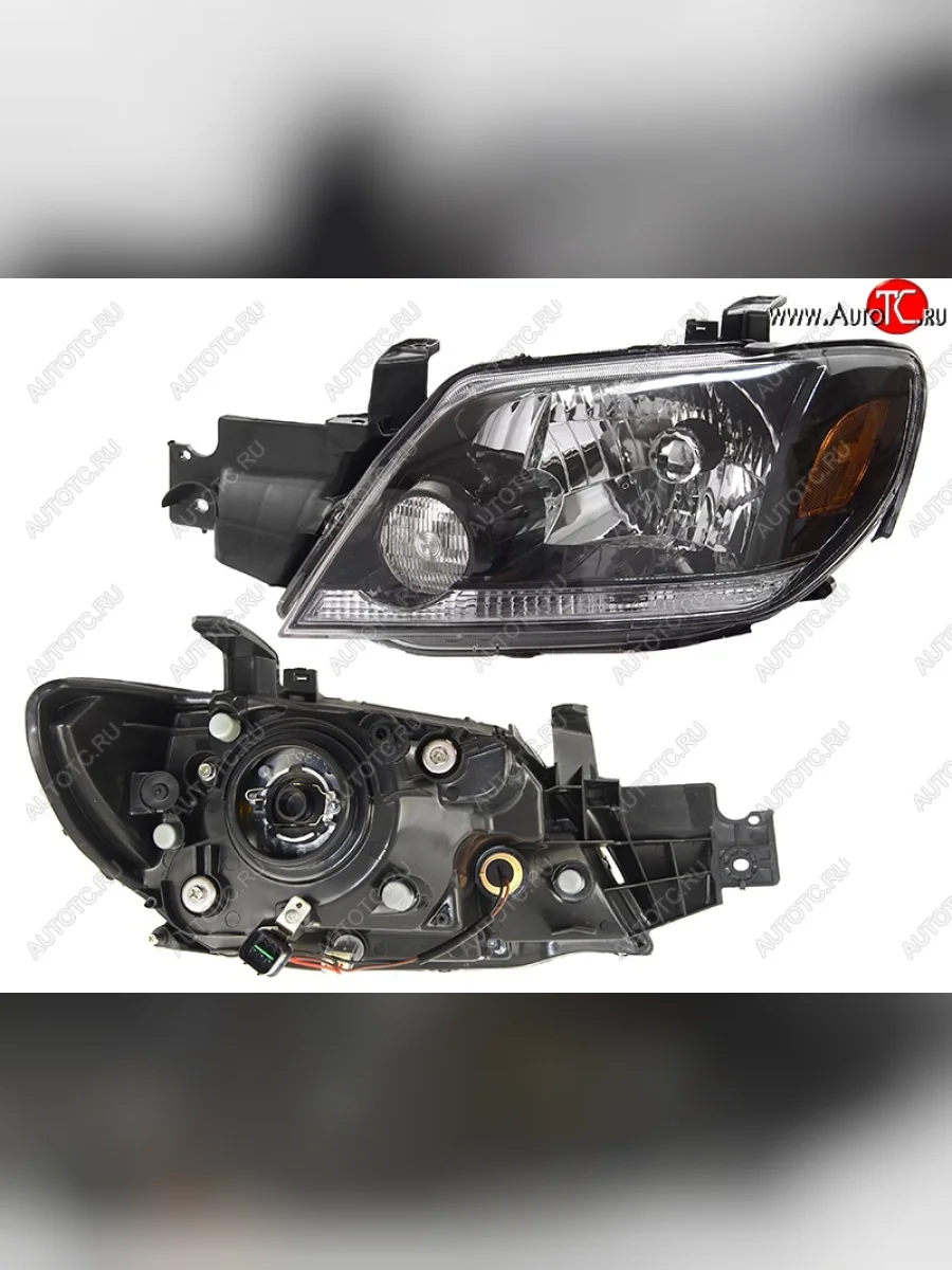 Левая передняя фара SAT (цельная, Евросвет) Mitsubishi Outlander CU (2003-2009)  в Перми Пермском крае