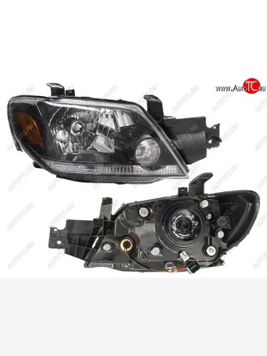 Правая фара SAT (цельная, Евросвет) Mitsubishi Airtek (2001-2008)