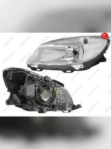 Левая фара (хром) SAT Skoda Fabia Mk2 универсал рестайлинг (2010-2014)