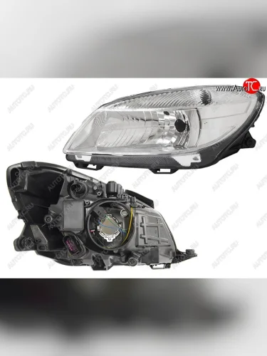 Правая фара (хром) SAT Skoda Fabia Mk2 универсал рестайлинг (2010-2014)