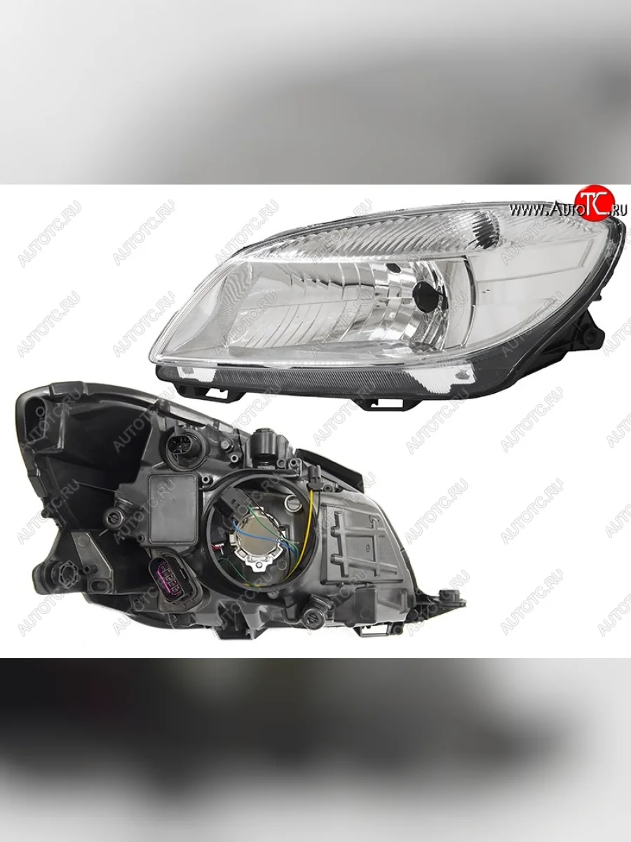 Правая фара (хром) SAT Skoda Fabia Mk2 универсал рестайлинг (2010-2014)  в Керчи Республика Крым