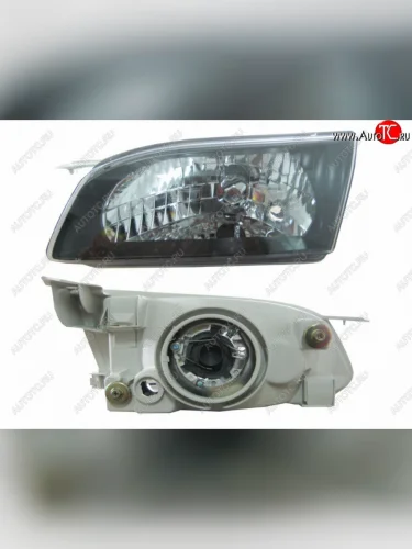 Левая фара SAT (черный хрусталь) Toyota Corolla E110 седан дорестайлинг (1997-2000)