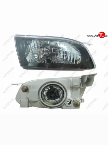 Правая фара SAT (черный хрусталь) Toyota Corolla E110 седан дорестайлинг (1997-2000)