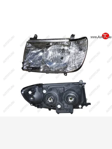Левая фара (цельная) SAT Toyota Land Cruiser  10 100 (2005-2007) 2-ой рестайлинг