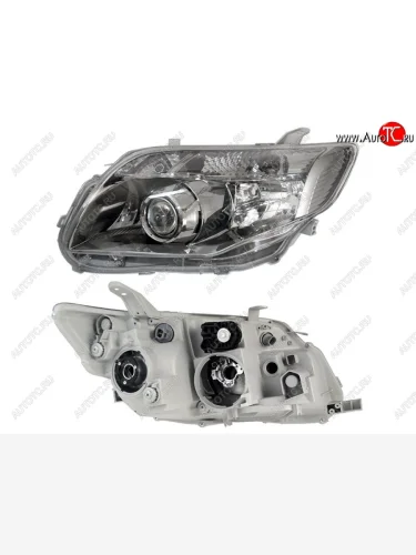 Левая фара (линза, чёрная) SAT Toyota Corolla Fielder E140 универсал дорестайлинг (2006-2008)