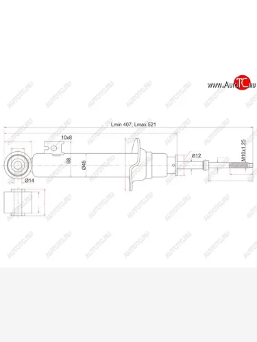 Амортизатор передний LH=RH SAT Mitsubishi L200 4  дорестайлинг (2006-2014)