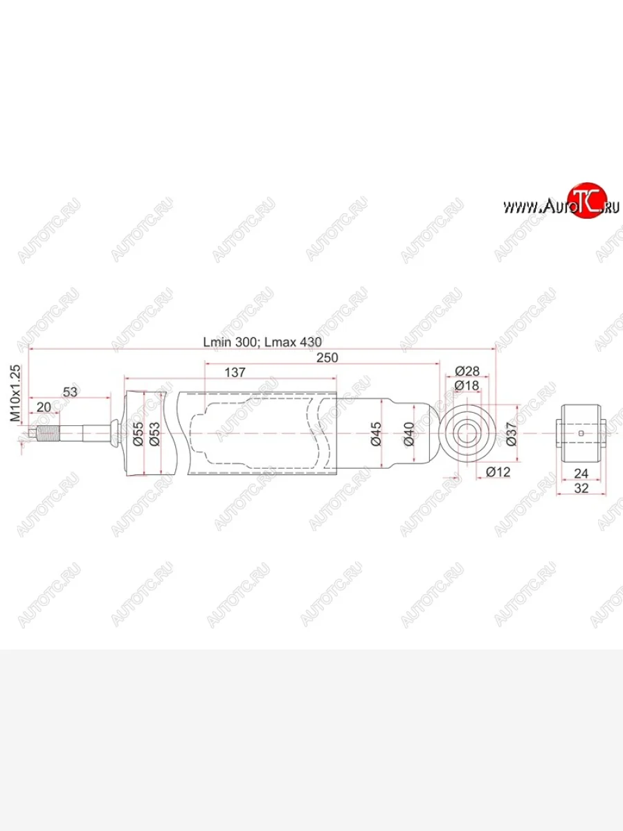Амортизатор передний SAT (LH=RH) Hyundai Porter AU,KR (1996-2011)  в Перми Пермском крае