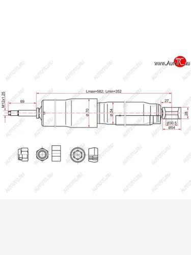 Амортизатор задний LH=RH SAT Toyota Land Cruiser ( 80,  J105) (1989-2007)