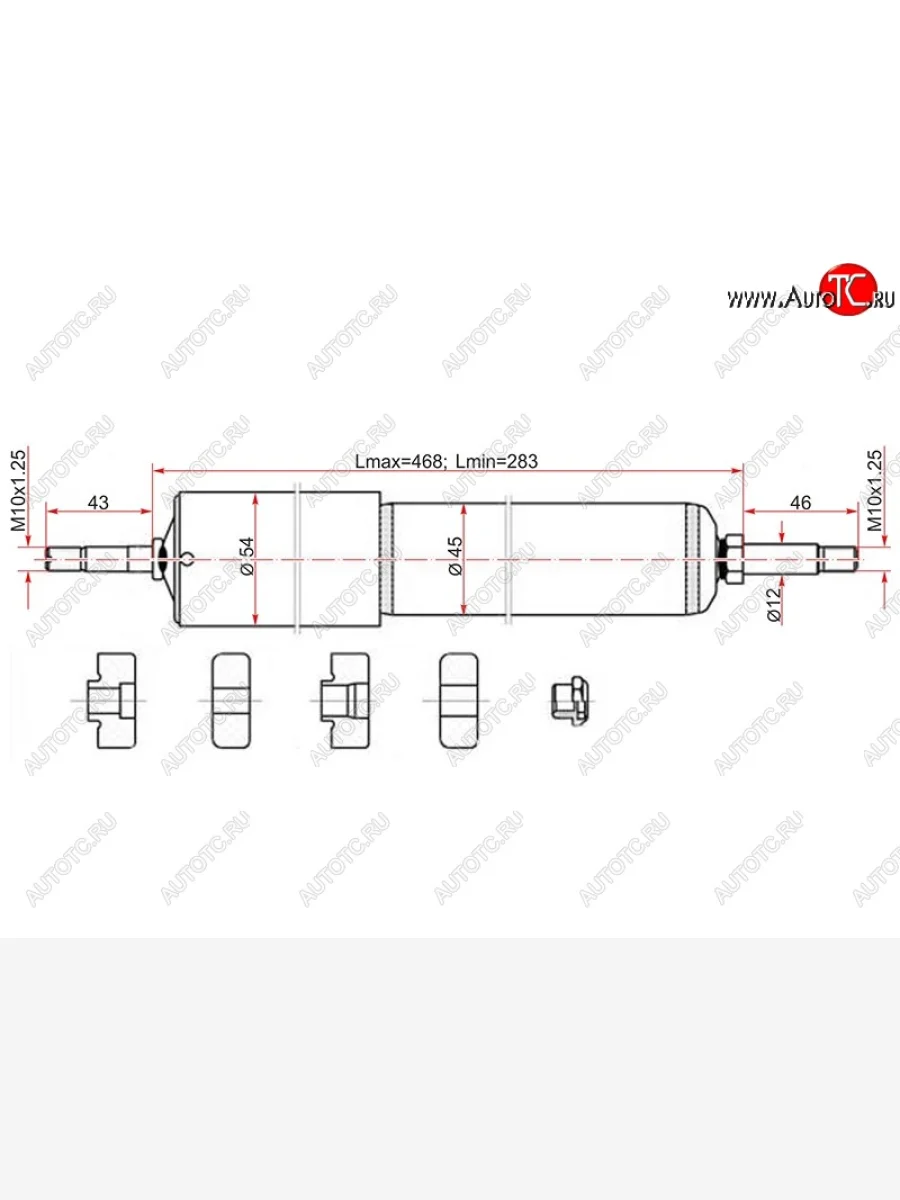 Амортизатор задний SAT (4WD)  Toyota Hiace (1993-2004) H100 (LH=RH)  с доставкой в г. Керчь