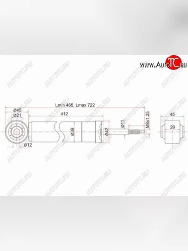 Амортизатор задний SAT (LH=RH) Ford Fiesta  5 (2001-2008), Ford Fusion  1 (2002-2012), Mazda Demio  2 DY (2002-2007), Mazda Verisa  DC (2004-2015)