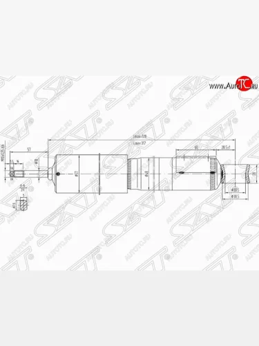 Амортизатор задний (LH=RH Special Edition) SAT Toyota 4Runner  N180 - Hilux Surf  N180