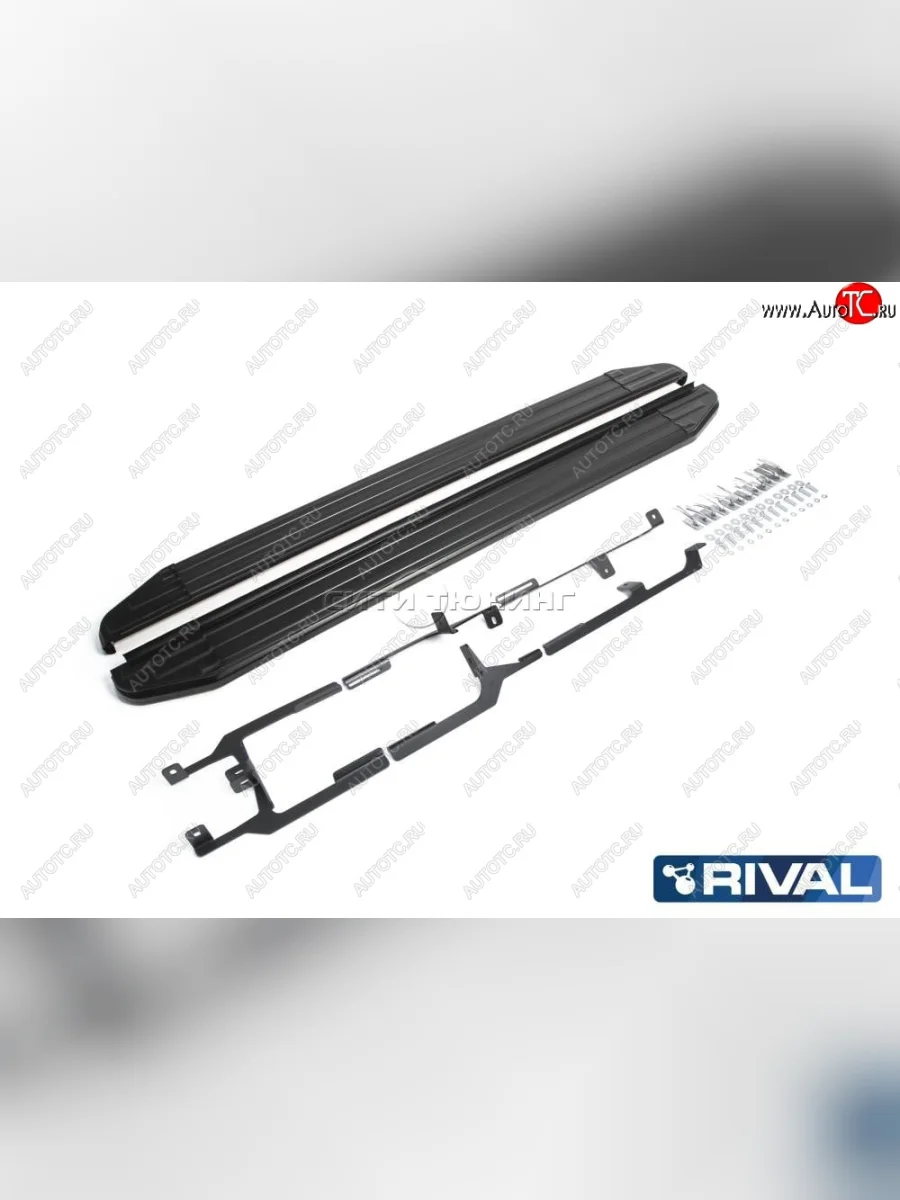 Порожки для ног Rival Volkswagen Tiguan Mk2 дорестайлинг (2016-2020) (Premium-Black)  в Самаре Самарской области