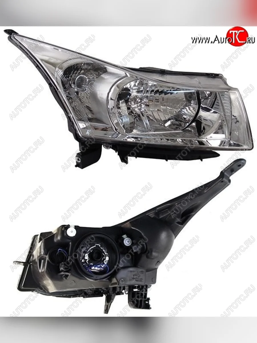 Правая передняя фара SAT (мех. корректор, хром) Chevrolet Cruze J308 универсал рестайлинг (2012-2015)  в Самаре Самарской области