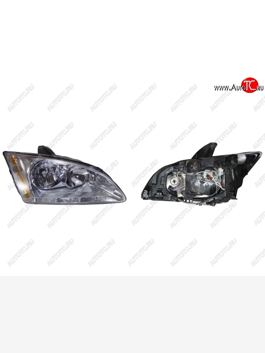Правая фара SAT (хром) Ford Focus 2 хэтчбэк 3 дв. дорестайлинг (2004-2007)  в Керчи Республика Крым