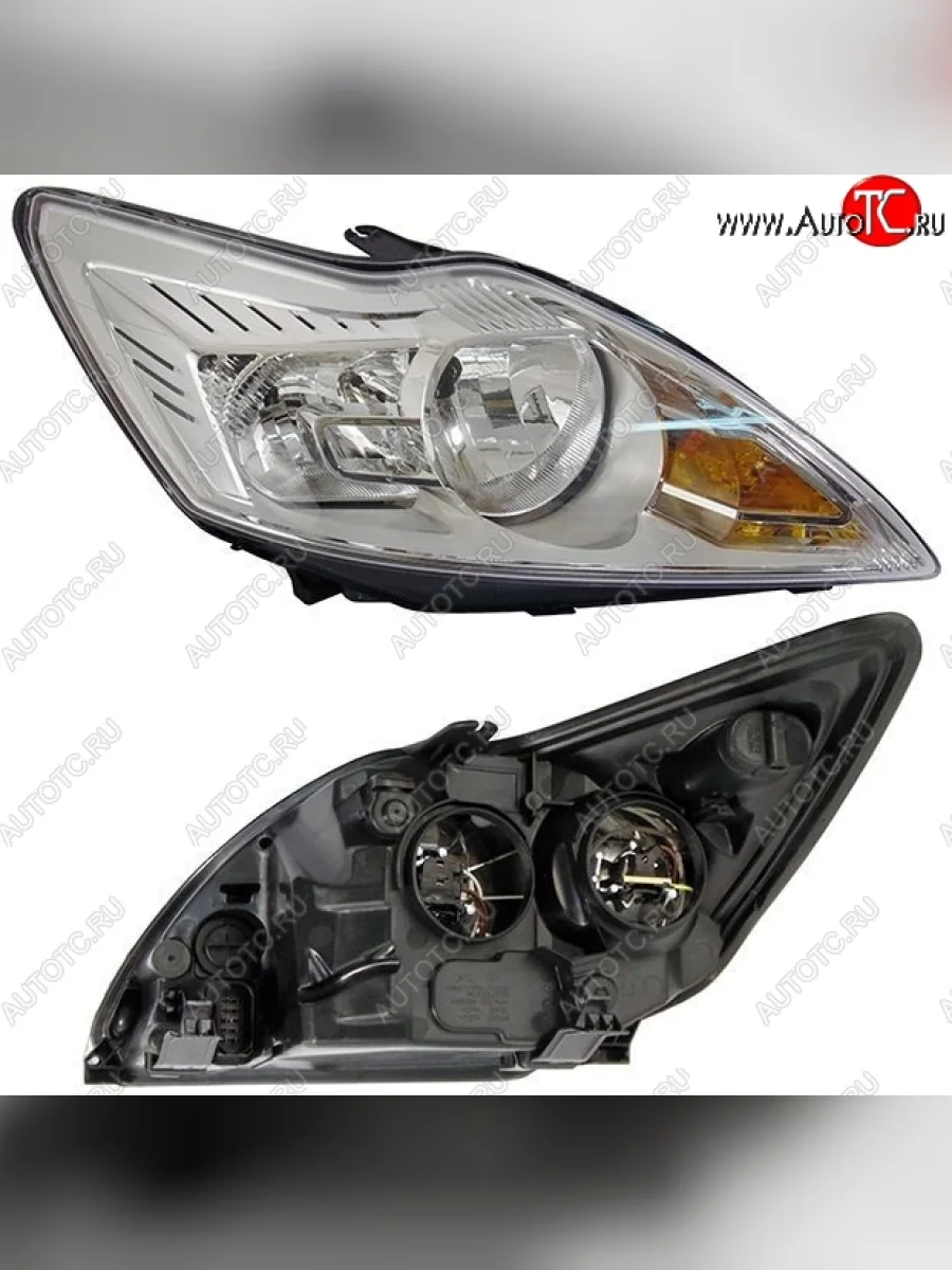 Правая фара SAT (с электрокорректором, хром) Ford Focus 2 универсал рестайлинг (2007-2011)  в Керчи Республика Крым