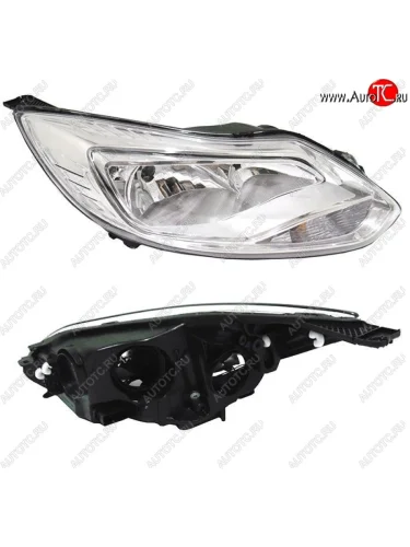Правая фара SAT (хром) Ford Focus 3 хэтчбэк дорестайлинг (2010-2015)