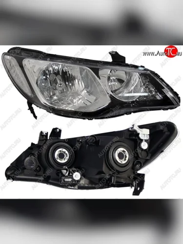 Правая фара SAT (под электрокорректор, белый поворотник) Honda Civic FD седан дорестайлинг (2005-2008)