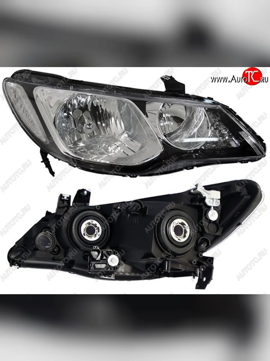 Правая фара SAT (под электрокорректор, белый поворотник) Honda Civic FD седан дорестайлинг (2005-2008)  в Керчи Республика Крым