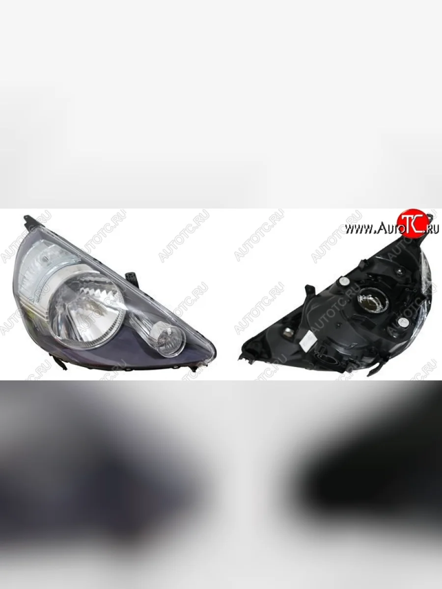 Правая фара SAT (чёрная, Евросвет) Honda Fit 1 GD дорестайлинг (2001-2004)  в Самаре Самарской области