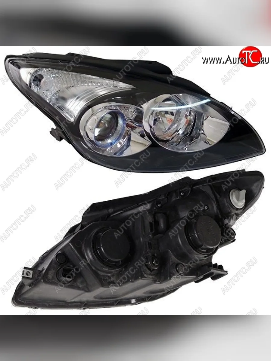 Передняя фара SAT (правая, черная) Hyundai I30 FD хэтчбек дорестайлинг (2007-2010)  в Самаре Самарской области