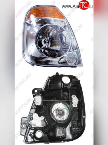 Передняя фара SAT (правая, желтый габарит) KIA Bongo 4 PU дорестайлинг (2004-2012)