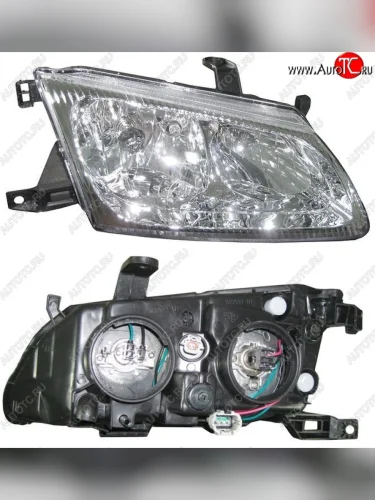 Правая фара SAT (2 лампочки) Nissan Bluebird Sylphy G10 седан дорестайлинг (2000-2003)
