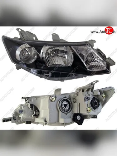 Правая фара SAT (чёрная) Toyota Allion T260 седан дорестайлинг (2007-2010)