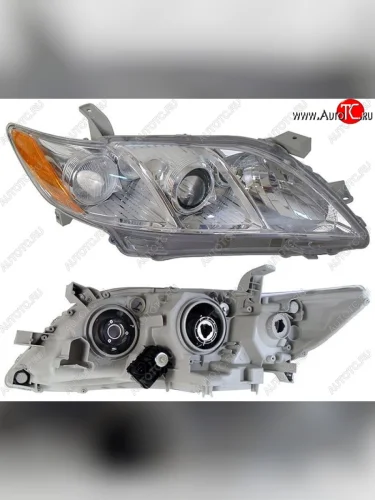 Правая фара SAT (желтый габарит) Toyota Camry XV40 дорестайлинг (2006-2008)