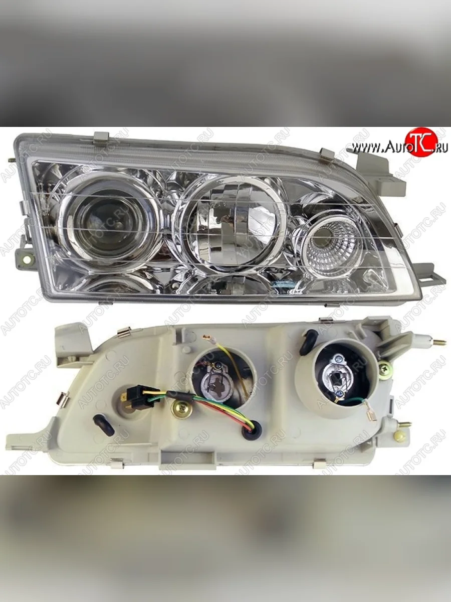 Правая фара SAT (диод/линза) Toyota Corolla E100 седан (1991-2002)  в Самаре Самарской области