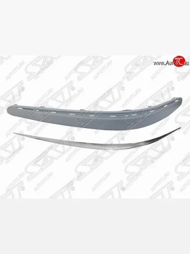 Левый молдинг на передний бампер SAT (хром) Mercedes-Benz E-Class  W211 (2002-2006) дорестайлинг седан