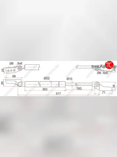 Правый упор крышки багажника SAT (газовый) Mazda Premacy (1999-2004)
