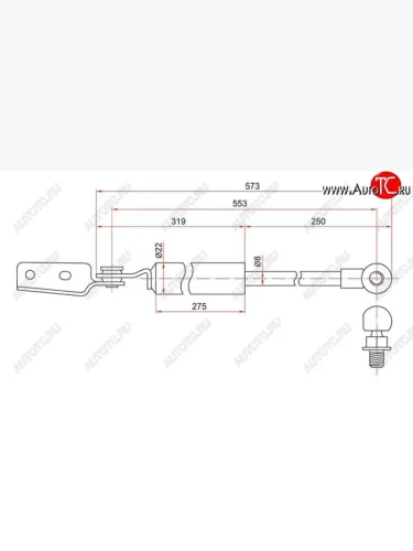 Правый газовый упор крышки багажника SAT Subaru Forester SG дорестайлинг (2002-2005)