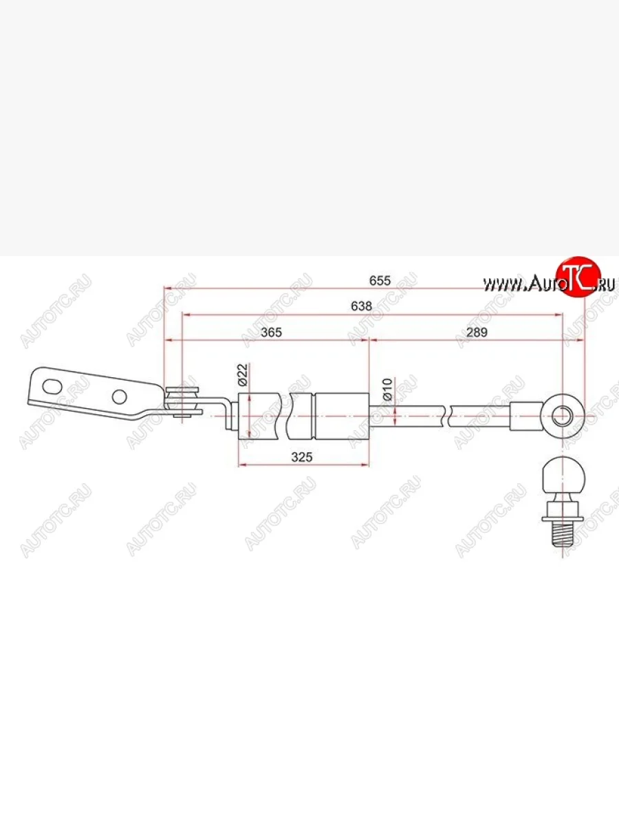 Правый газовый упор крышки багажника SAT Subaru Forester SF рестайлинг (2000-2002)  в Самаре Самарской области
