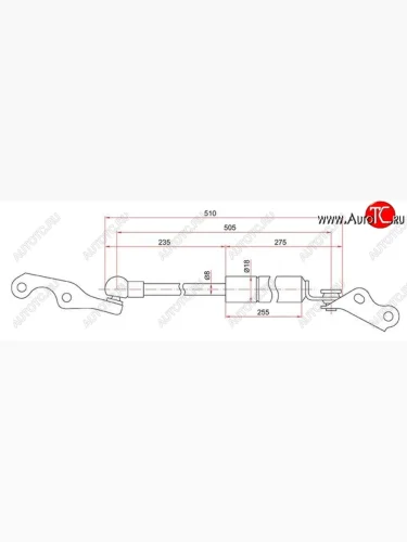 Правый газовый упор крышки багажника SAT Toyota Vitz  XP10 (1998-2001) хэтчбэк 5 дв., хэтчбэк 3 дв. дорестайлинг