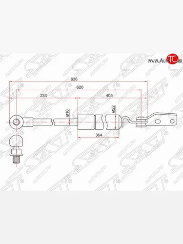 Правый упор крышки багажника SAT (газовый) Mazda MPV LW дорестайлинг (1999-2002)