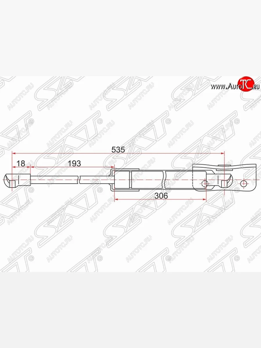 Правый газовый упор крышки багажника SAT Mitsubishi Outlander GF дорестайлинг (2012-2014)  в Перми Пермском крае