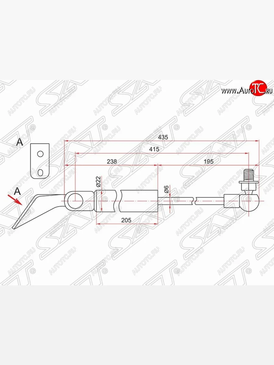 Правый газовый упор крышки багажника SAT Nissan Tiida 1 C11 хэтчбэк дорестайлинг, Япония (2004-2007)  в Керчи Республика Крым