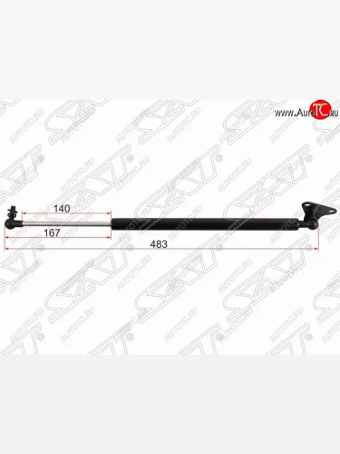 Правый упор крышки багажника SAT (газовый) Toyota Land Cruiser 200 1-ый рестайлинг (2012-2015)