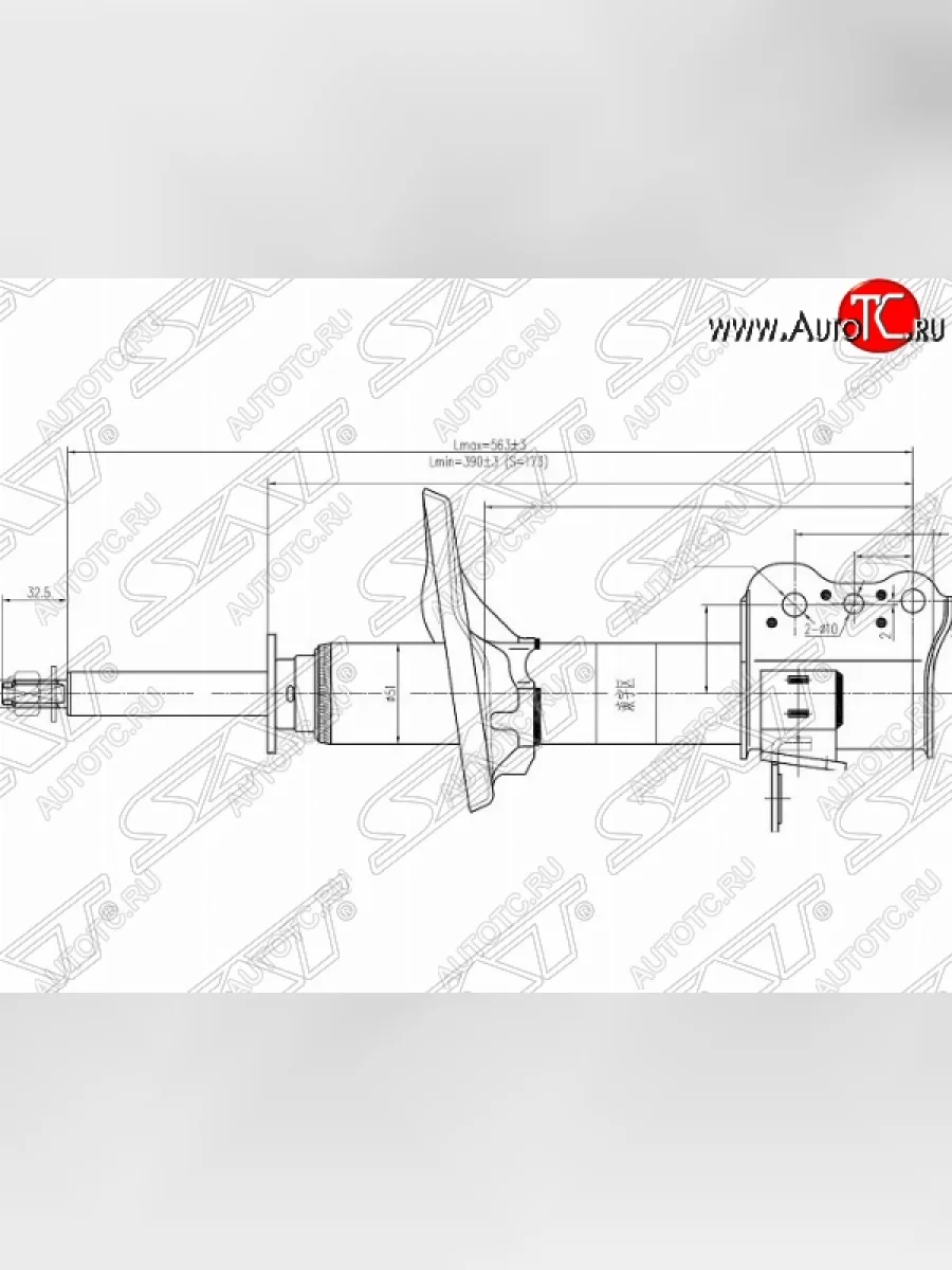 Правый амортизатор задний SAT Mazda Capella GF дорестайлинг седан (1997-1999)  в Керчи Республика Крым