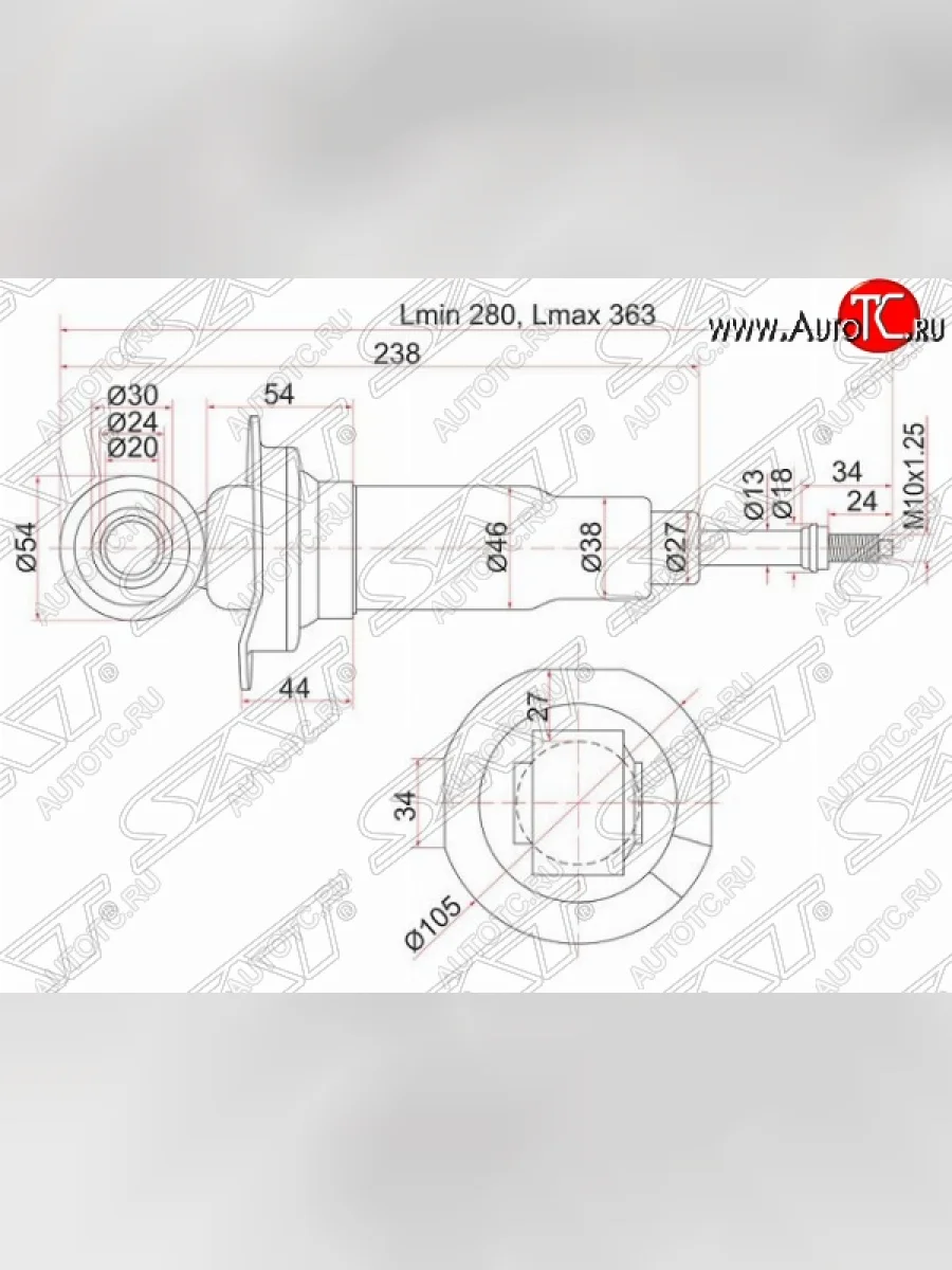 Правый амортизатор задний SAT Nissan AD Y11 (1999-2008)  в Керчи Республика Крым