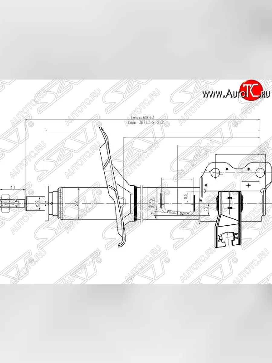 Правый амортизатор задний SAT Nissan X-trail 1 T30 дорестайлинг (2000-2003)  в Самаре Самарской области