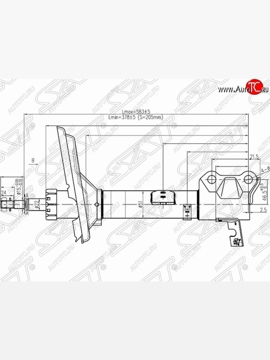 Правый амортизатор задний 4WD SAT Toyota Harrier XU30 (2003-2013)  в Керчи Республика Крым