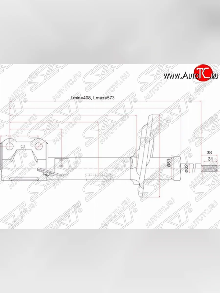 Правый амортизатор передний SAT Lexus RX270 AL10 дорестайлинг (2010-2012)  в Керчи Республика Крым