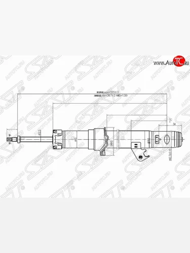 Правый амортизатор передний SAT Mazda 6 GG седан дорестайлинг (2002-2005)