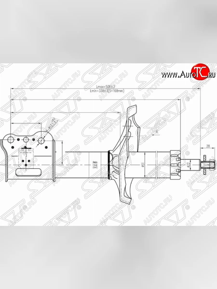 Правый амортизатор передний SAT Mazda Capella GF дорестайлинг седан (1997-1999)  в Перми Пермском крае