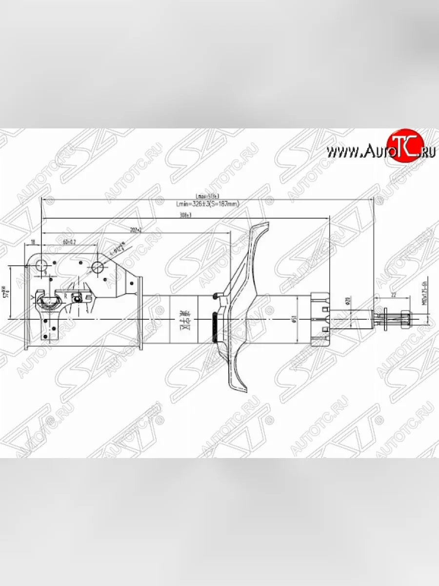Правый амортизатор передний SAT Mazda Premacy (1999-2004)  в Керчи Республика Крым