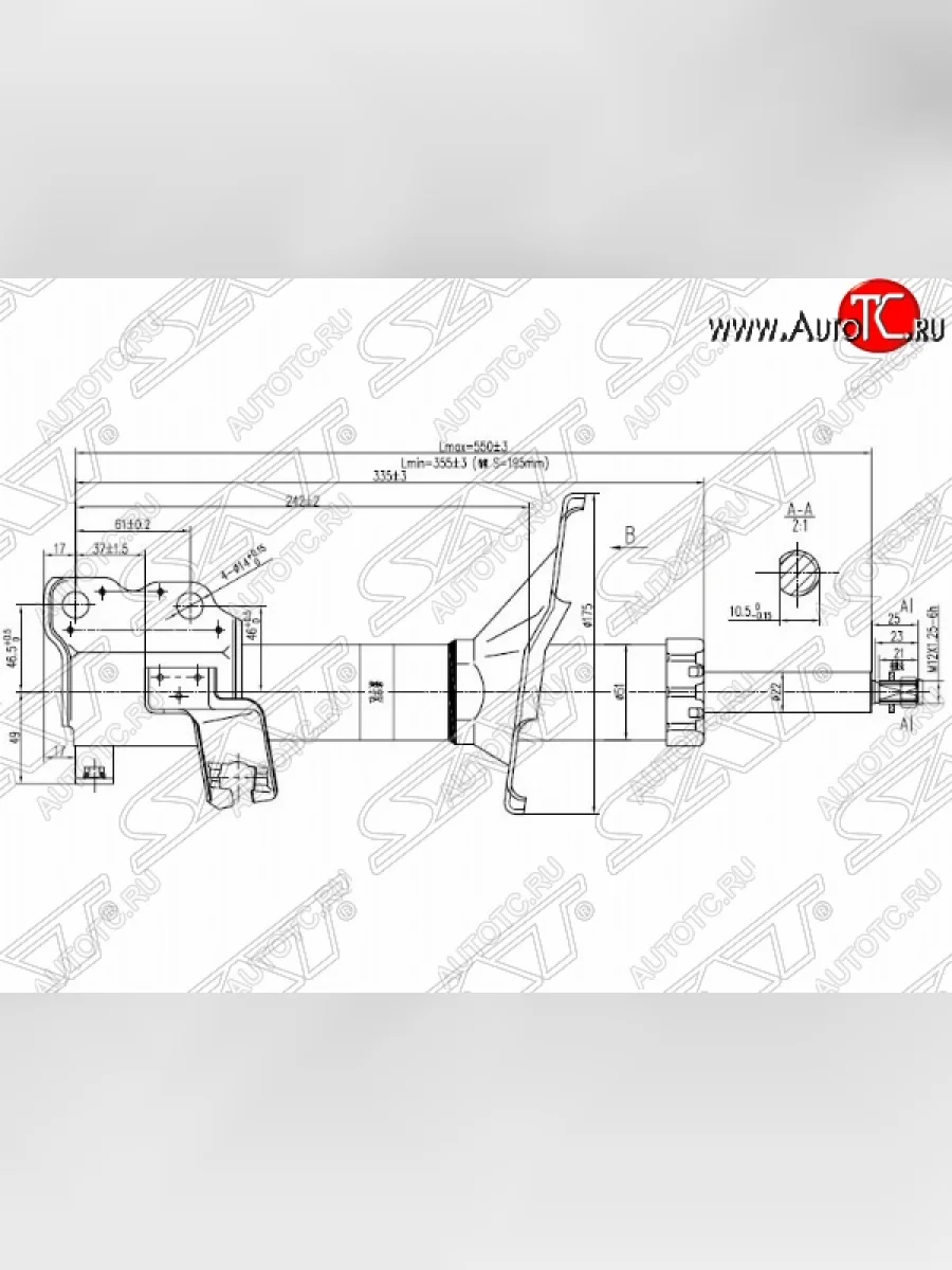 Правый амортизатор передний SAT Nissan Cefiro A32 (1994-1998)  в Керчи Республика Крым