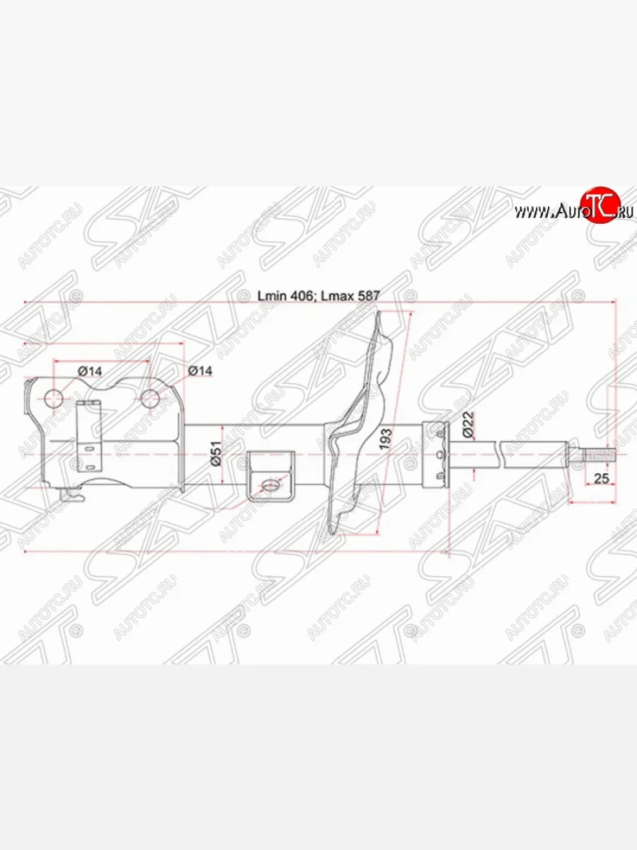 Правый амортизатор передний SAT Nissan Teana 1 J31 дорестайлинг (2003-2005)  в Керчи Республика Крым
